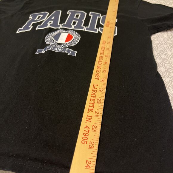 Paris France T-shirt Adult Small Black Short Sleeve Graphic Print Cotton Casual - Picture 4 of 6